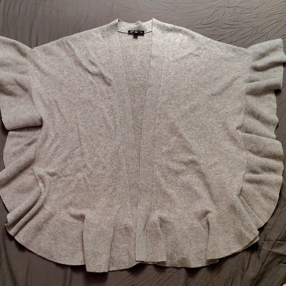 ❄️Ann Taylor 100% Cashmere Ruffle Waterfall Cardigan - Picture 3 of 8